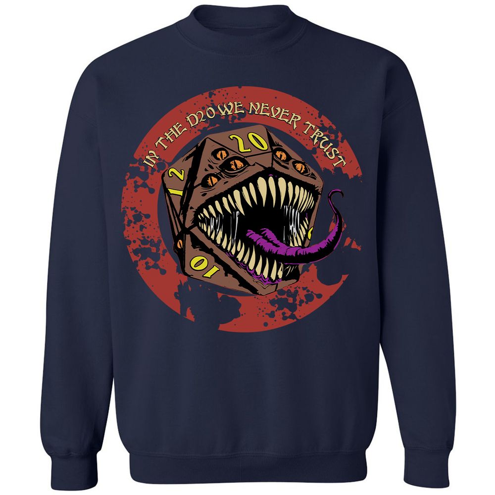 In The D20 We Never Trust Classic Unisex Sweatshirt - Navy - 2