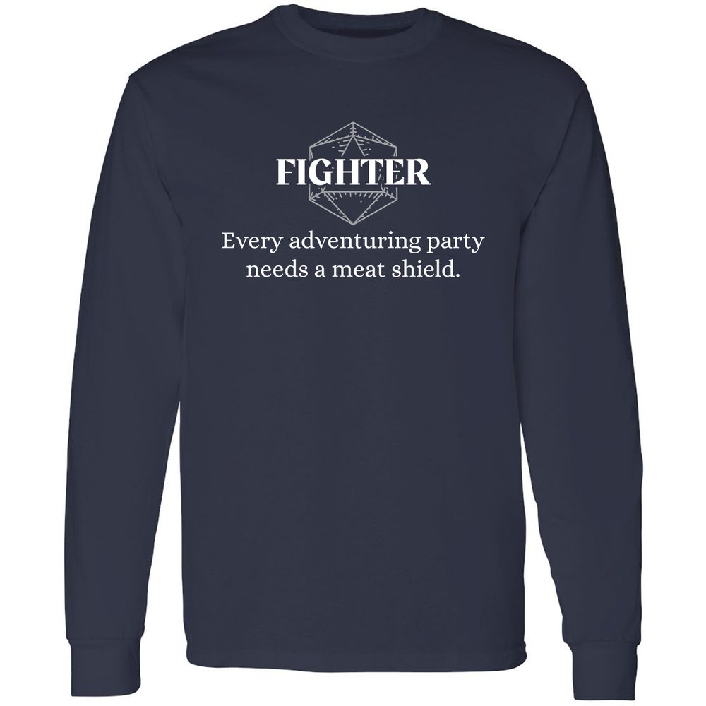 Fighter – Every Party Needs A Meat Shield Long Sleeve T-Shirt - Navy - 2