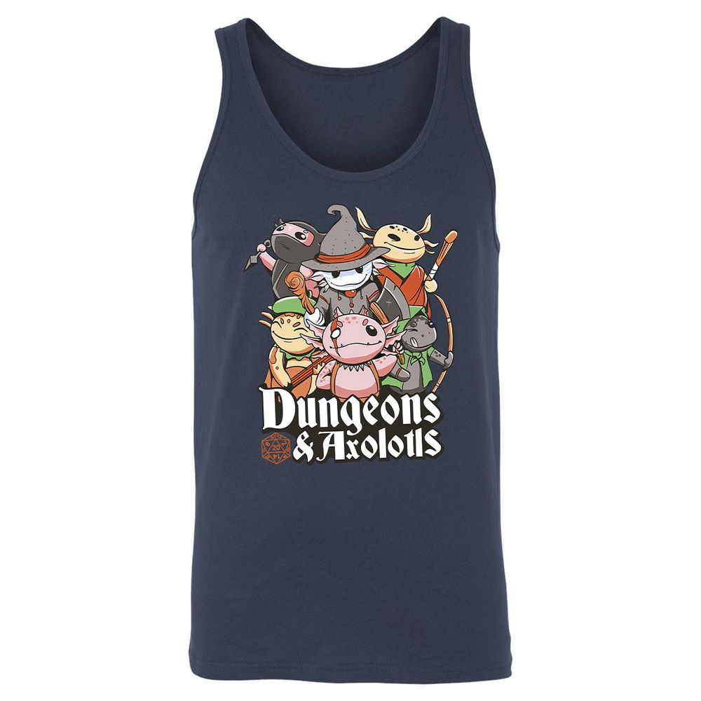 Dungeons And Axolotls Unisex Jersey Tank - Navy - 2