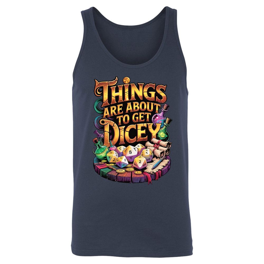 Things Are About To Get Dicey Unisex Jersey Tank - Navy - 2