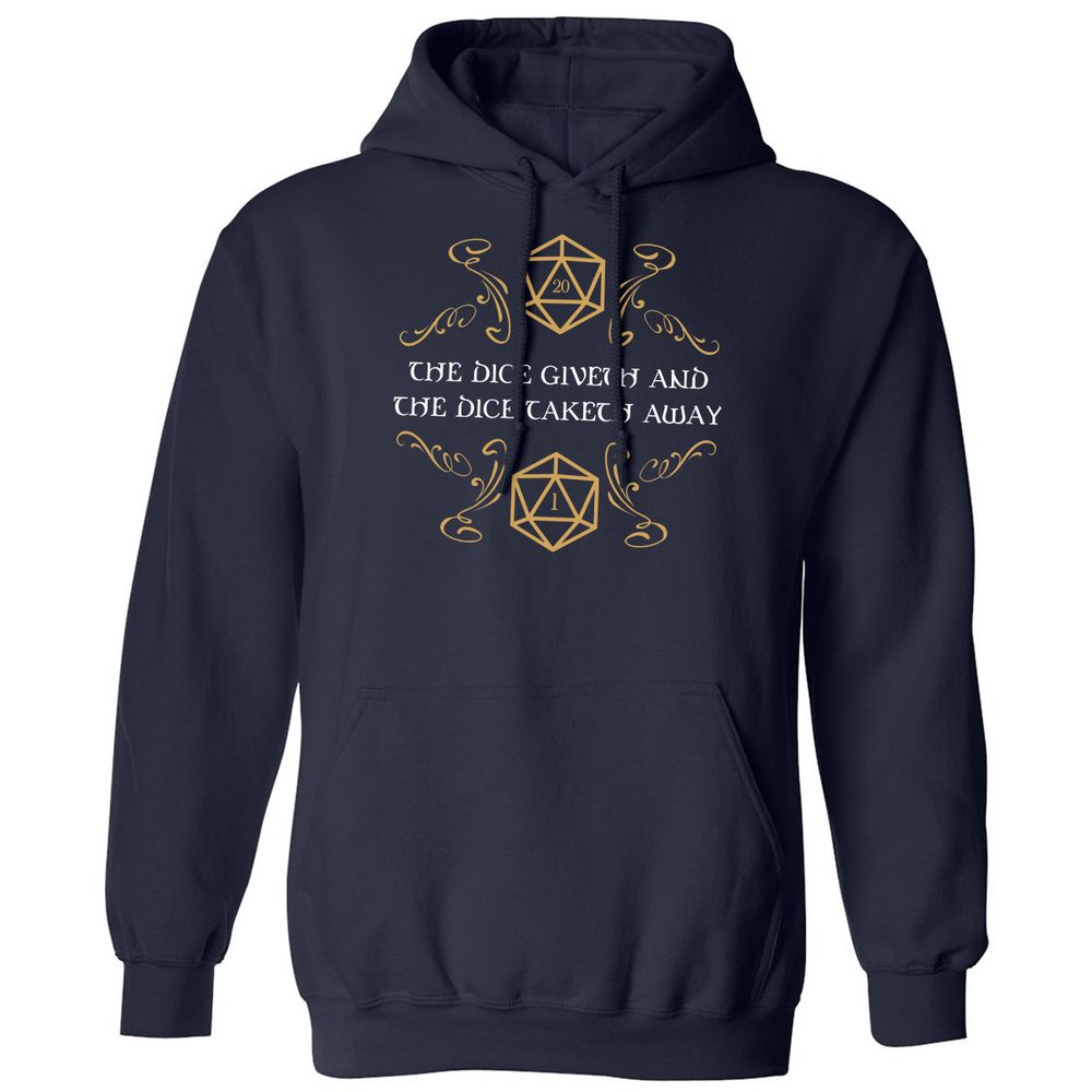 The Dice Giveth and Taketh Away Natural 20 and Critical Fail Classic Unisex Hoodie - Navy - 2