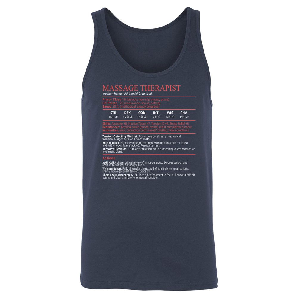 Massage Therapist Stats Block - Navy - 2