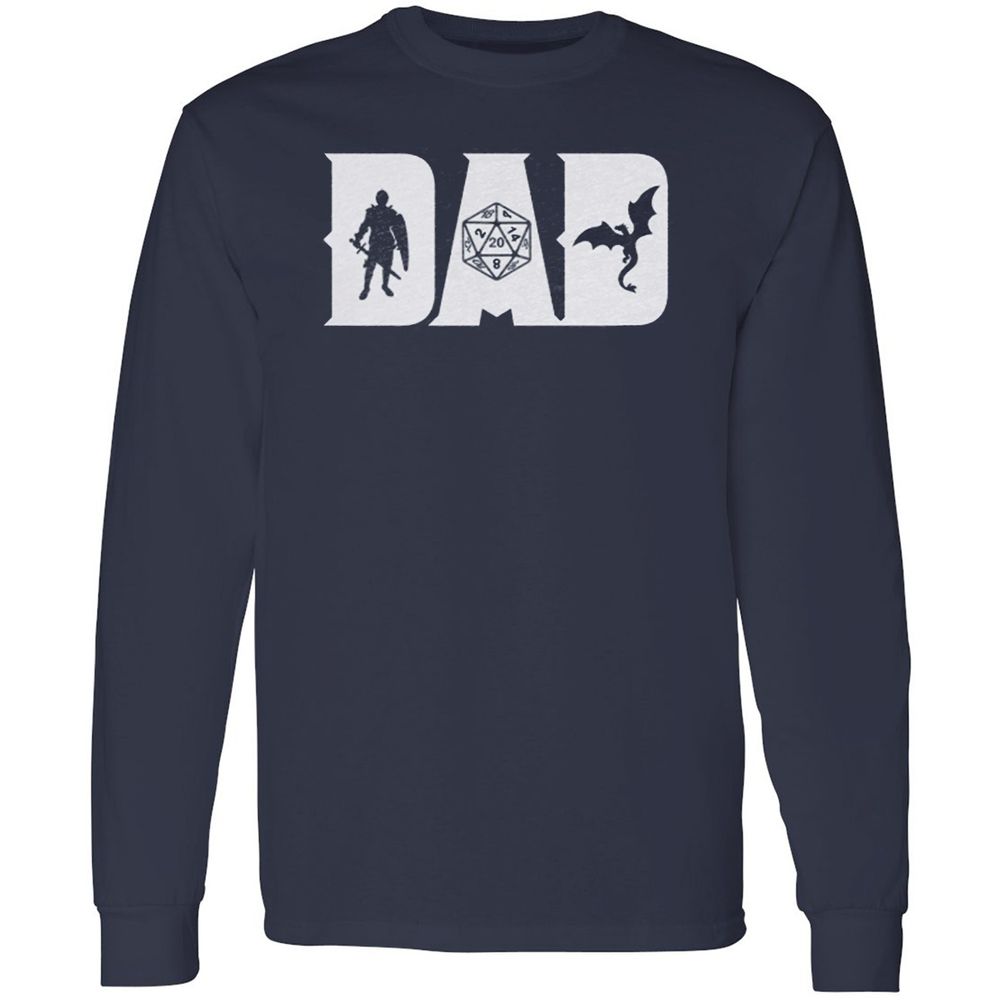 Dad Fathers Day Long Sleeve T-Shirt - Navy - 2
