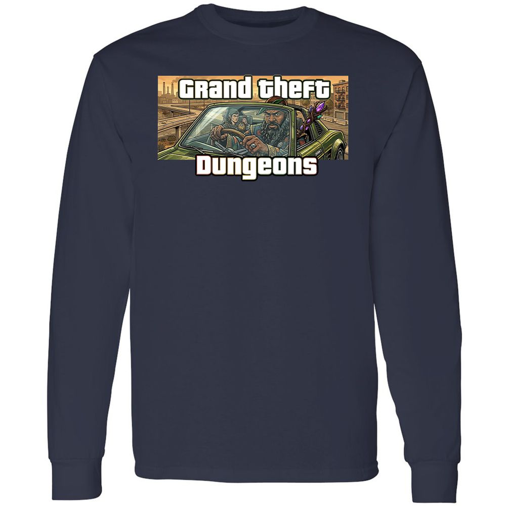 Grand Theft Dungeons Long Sleeve T-Shirt - Navy - 2