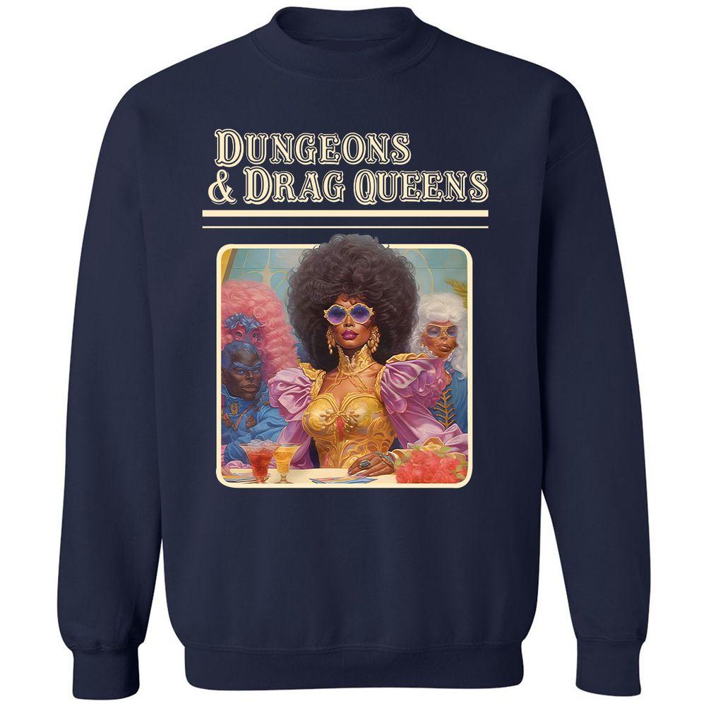 Dungeons & Drag Queens Classic Unisex Sweatshirt - Navy - 2
