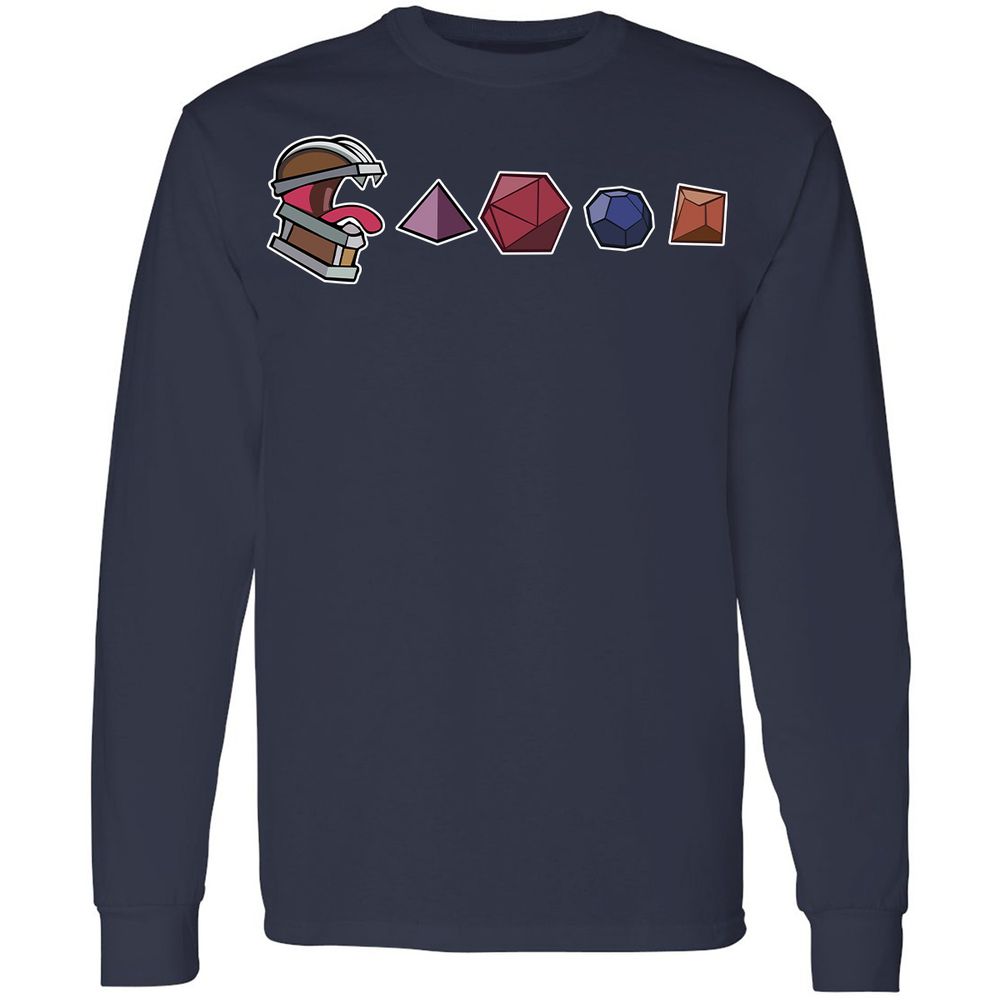 Mimic And Dices Long Sleeve T-Shirt - Navy - 2