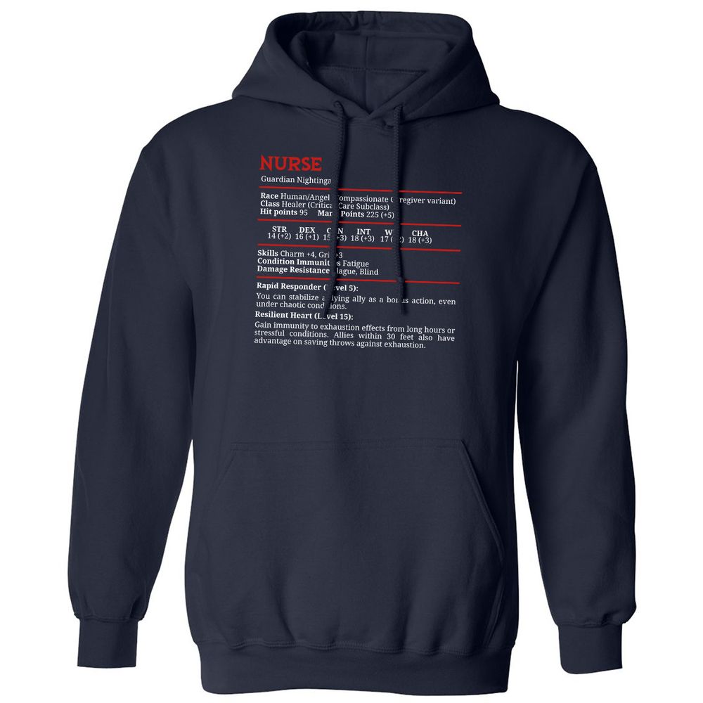 Nurse Stats Classic Unisex Hoodie - Navy - 2