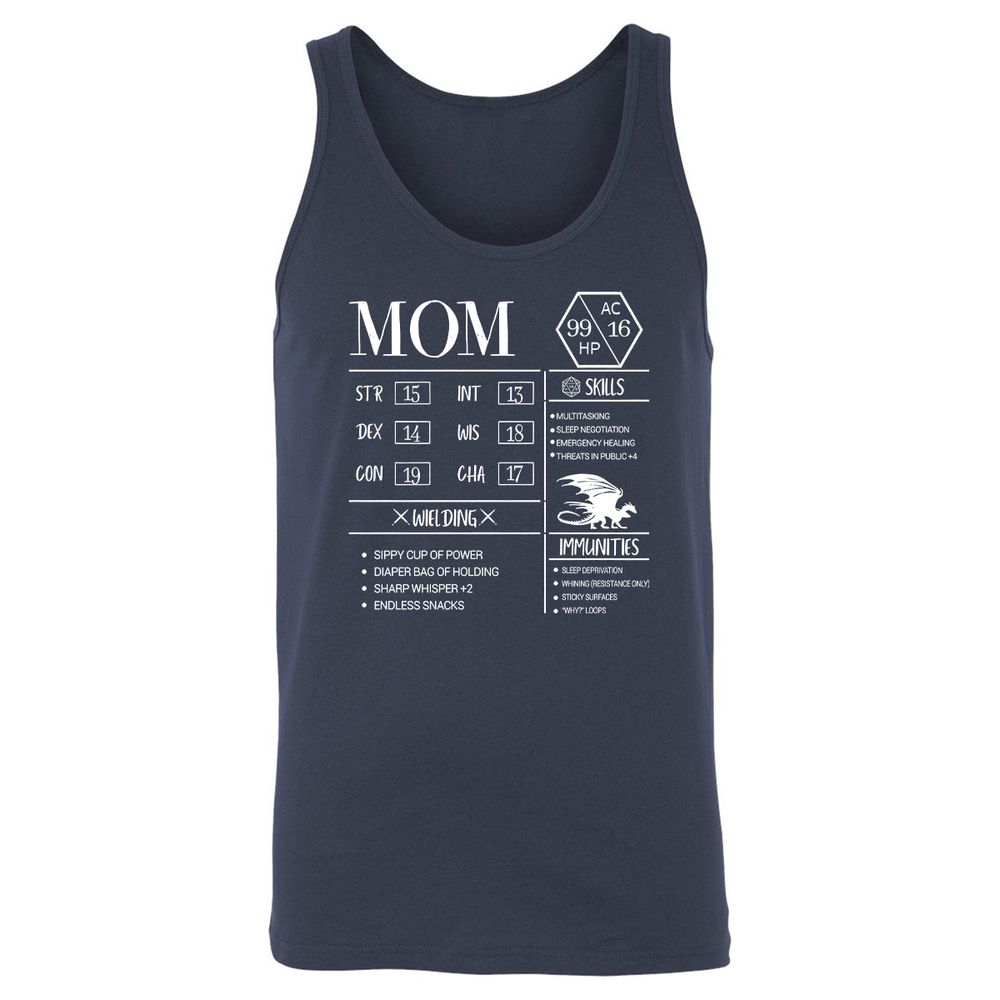 Mom New Unisex Jersey Tank - Navy - 2