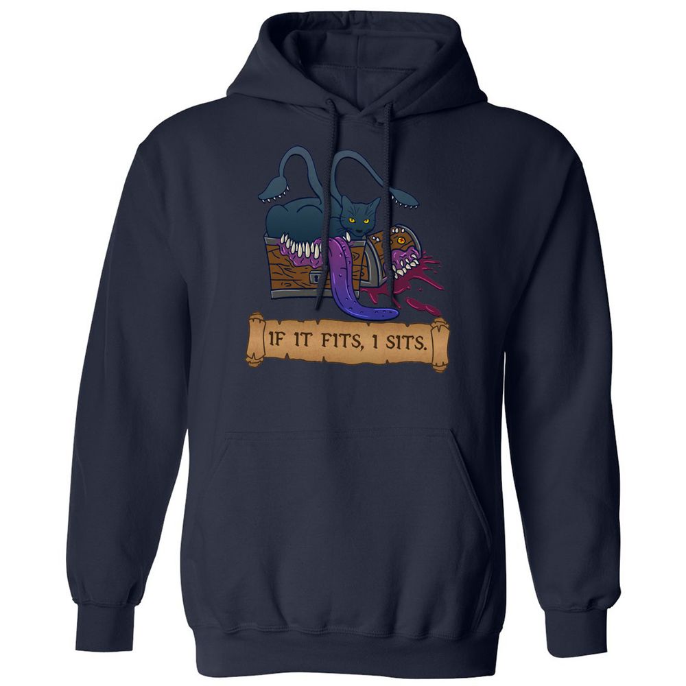 If It Fits I Sits Classic Unisex Hoodie - Navy - 2