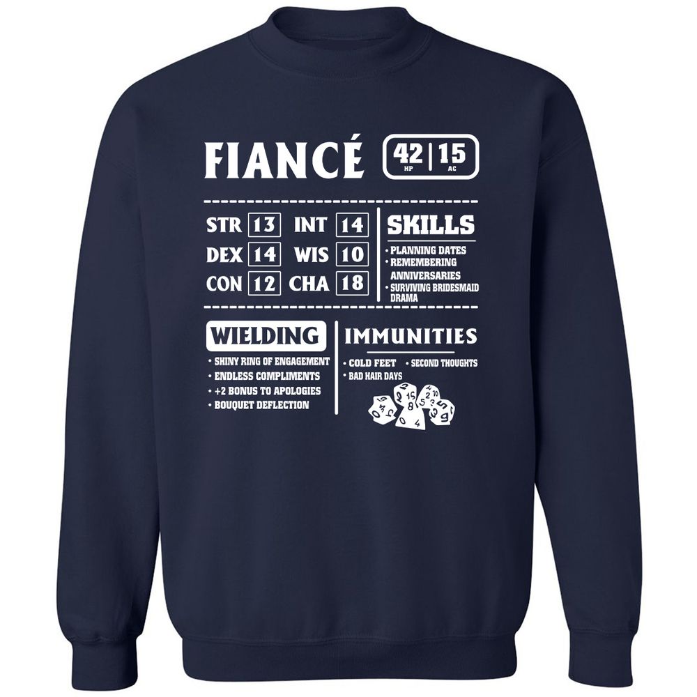 Fiance Stats Classic Unisex Sweatshirt - Navy - 2