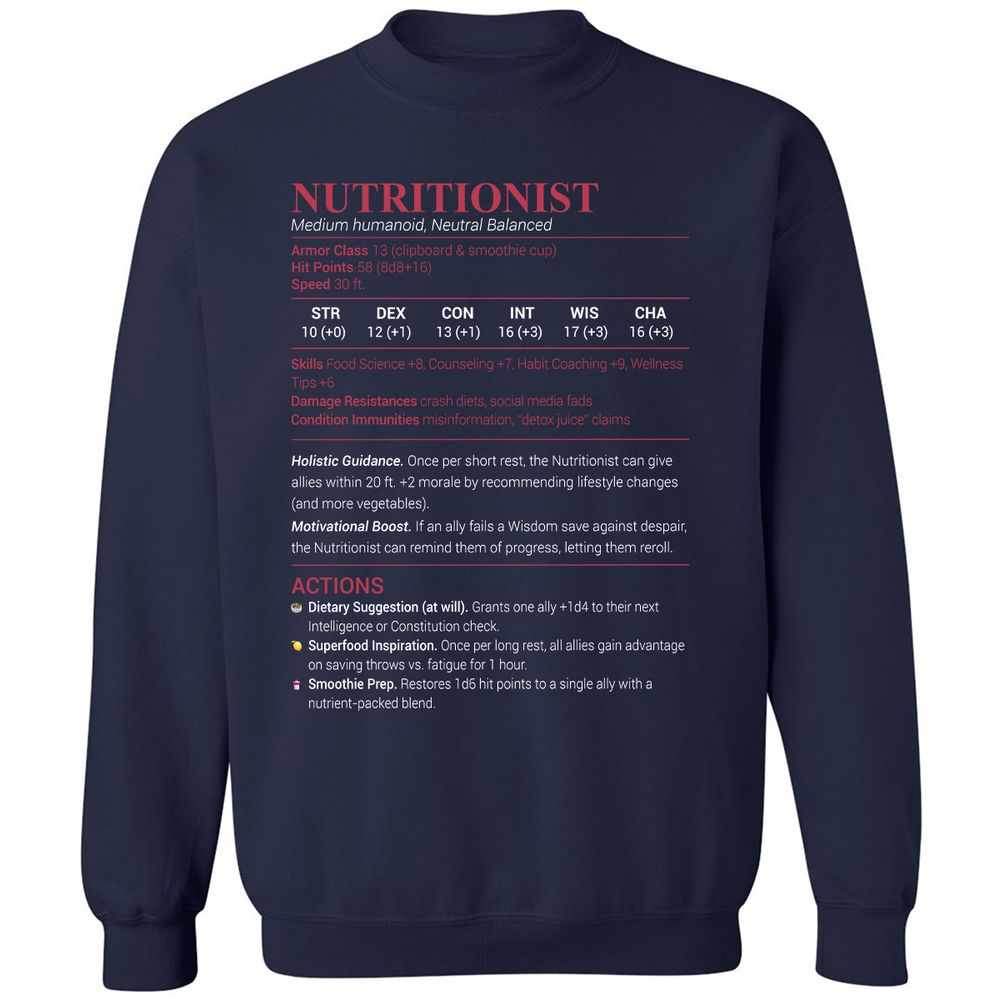 Nutritionist Classic Unisex Sweatshirt - Navy - 2