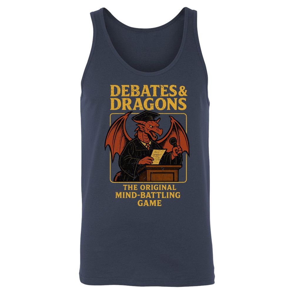Debates & Dragons Unisex Jersey Tank - Navy - 2
