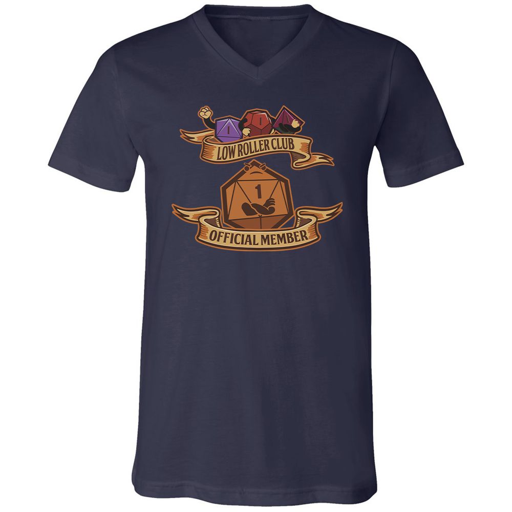 Low Roller Club Unisex V-Neck T-Shirt - Navy - 2