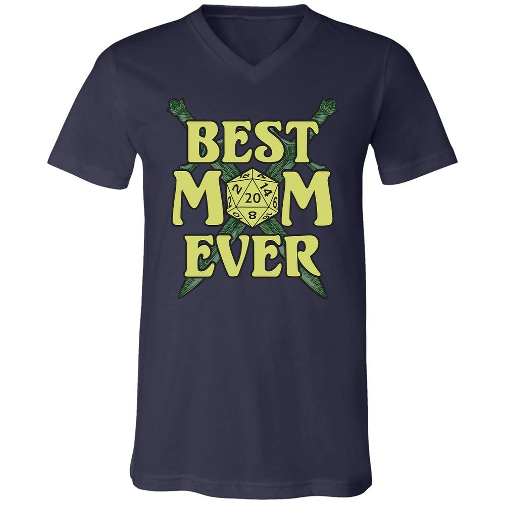 Best Mom Ever Unisex V-Neck T-Shirt - Navy - 2