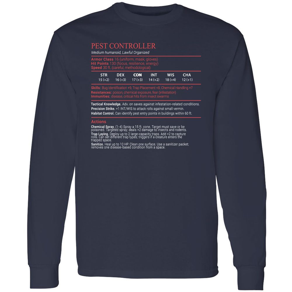 Pest Controller Stats Block - Navy - 2