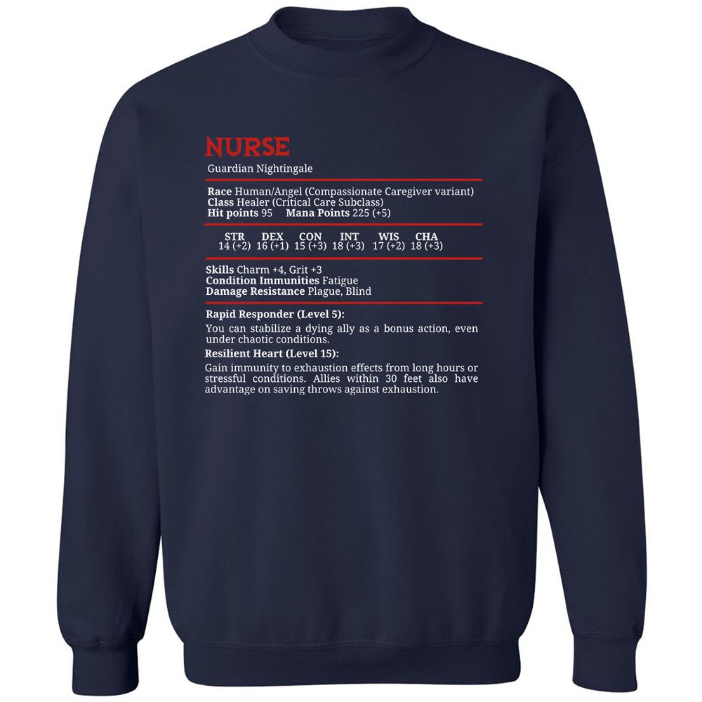 Nurse Stats Classic Unisex Sweatshirt - Navy - 2