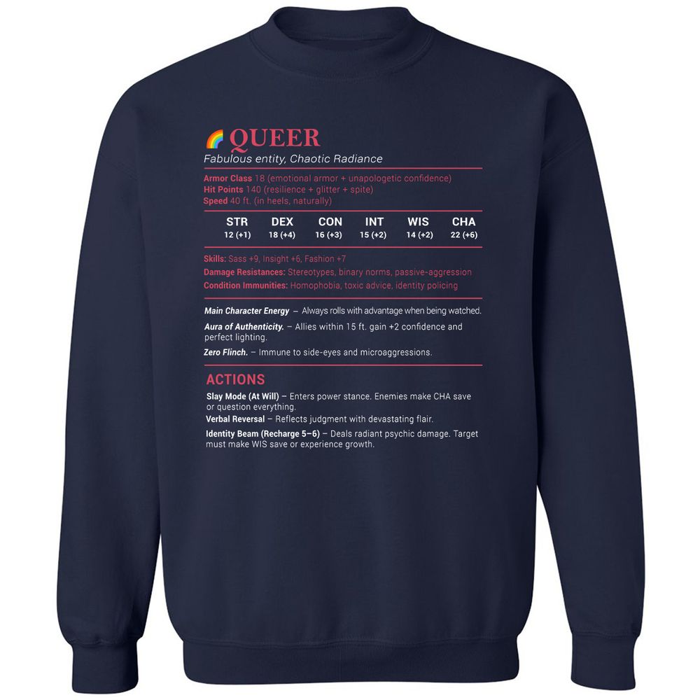 Queer Stats Classic Unisex Sweatshirt - Navy - 2