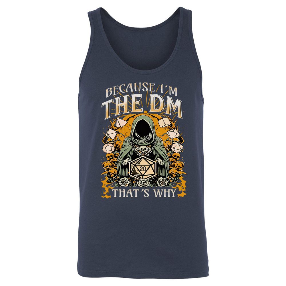 Because I'm DM That's Why Unisex Jersey Tank - Navy - 2
