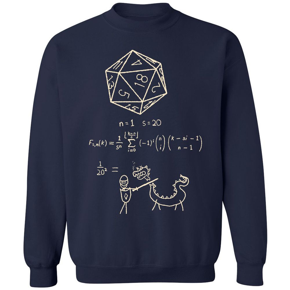 Science Of20 Sided Dice Classic Unisex Sweatshirt - Navy - 2