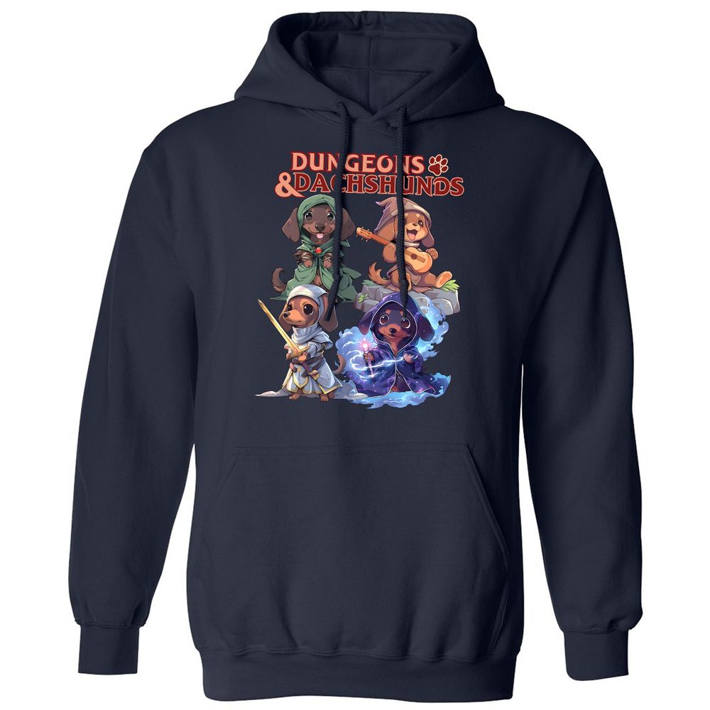 Dungeons & Dachshunds Classic Unisex Hoodie - Navy - 2