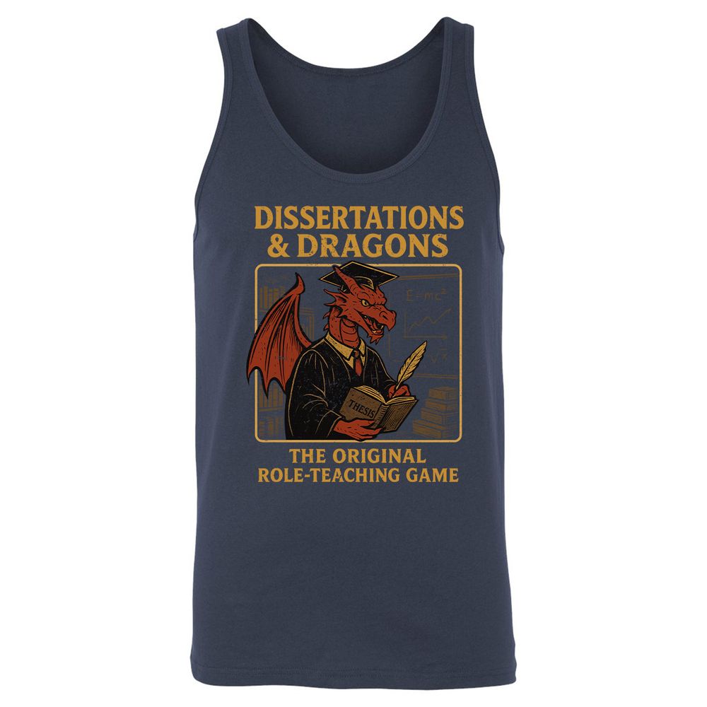 Disserations & Dragons Unisex Jersey Tank - Navy - 2