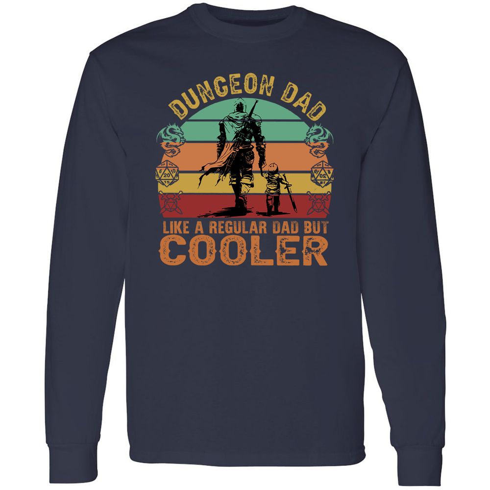 Dungeon Dad Like A Regular Dad Long Sleeve T-Shirt - Navy - 2