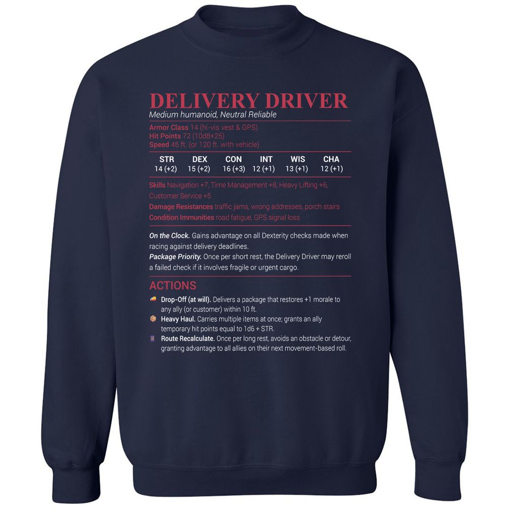 Delivery Driver Classic Unisex Sweatshirt - Navy - 2