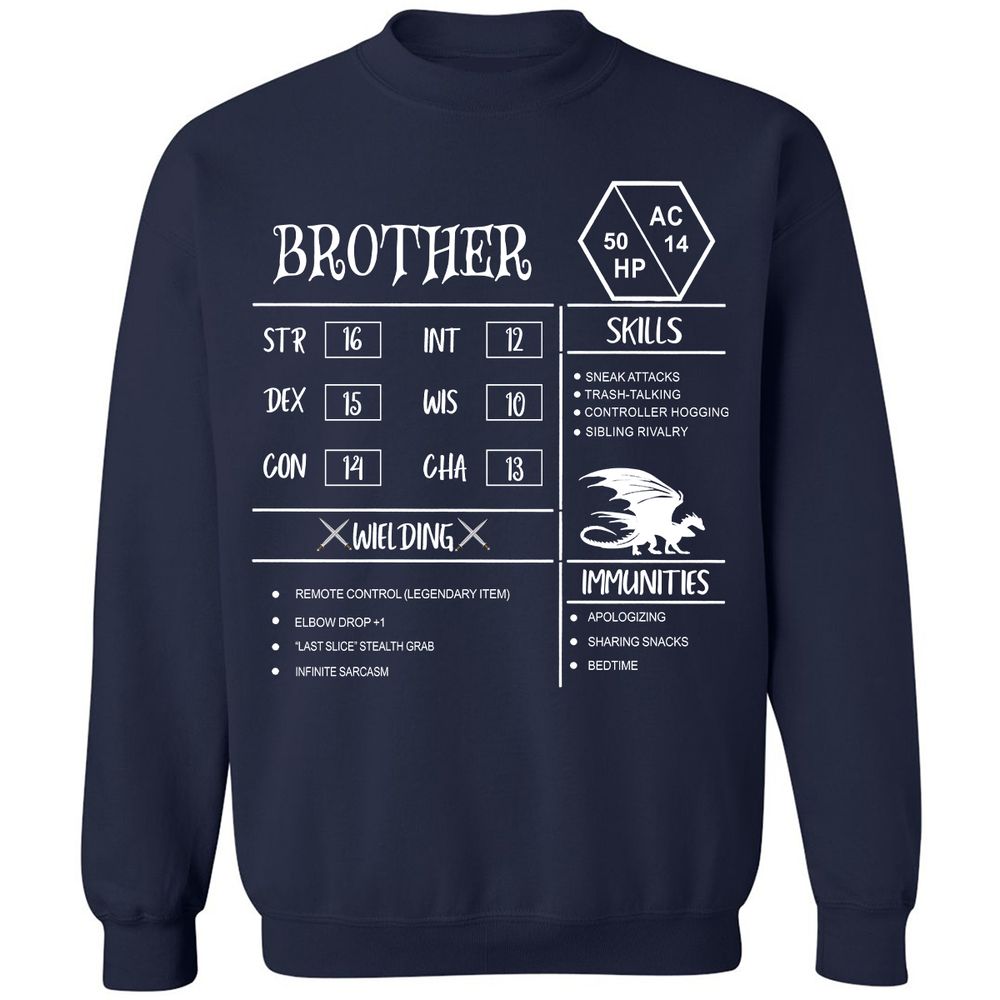 Brother Stats Classic Unisex Sweatshirt - Navy - 2