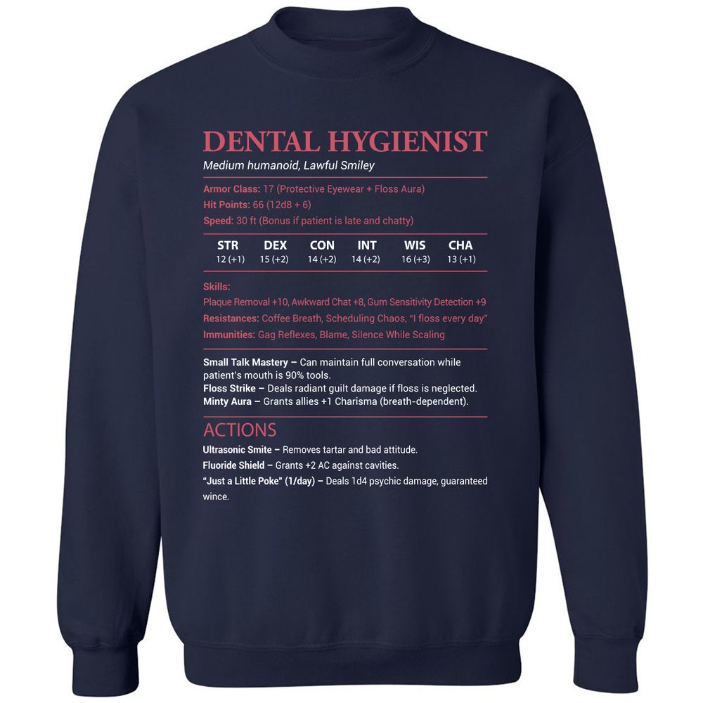Dental Hygienist Classic Unisex Sweatshirt - Navy - 2