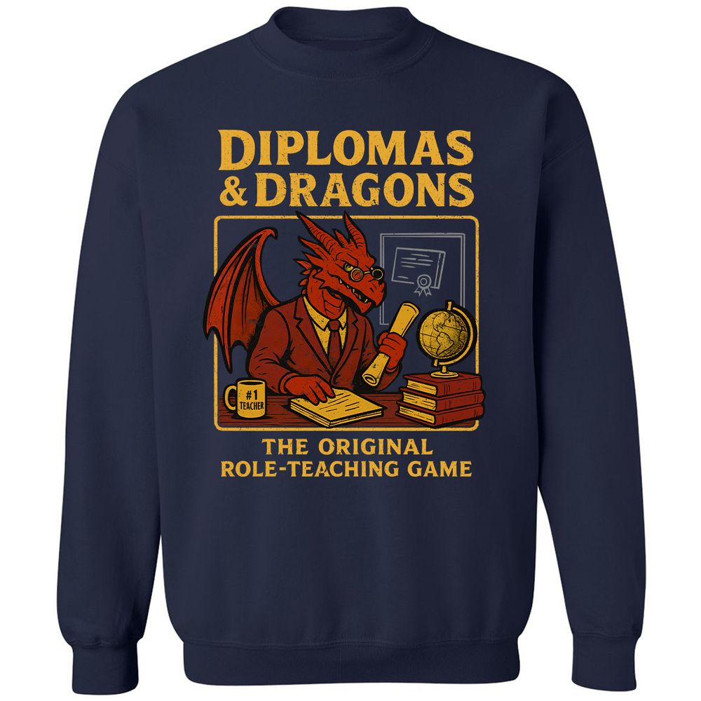 Diplomas & Dragons Classic Unisex Sweatshirt - Navy - 2