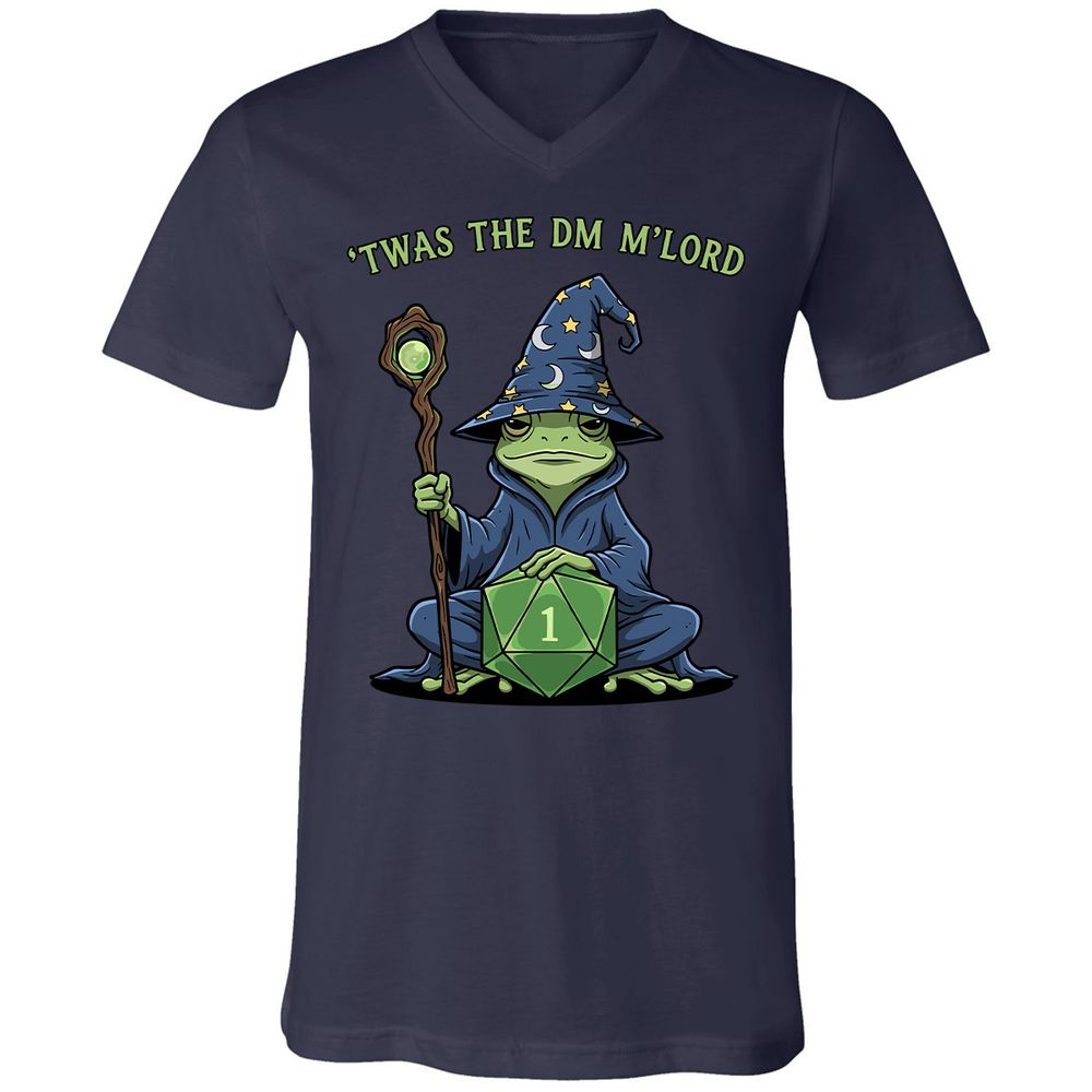 Twas the DM M’lord Unisex V-Neck T-Shirt - Navy - 2