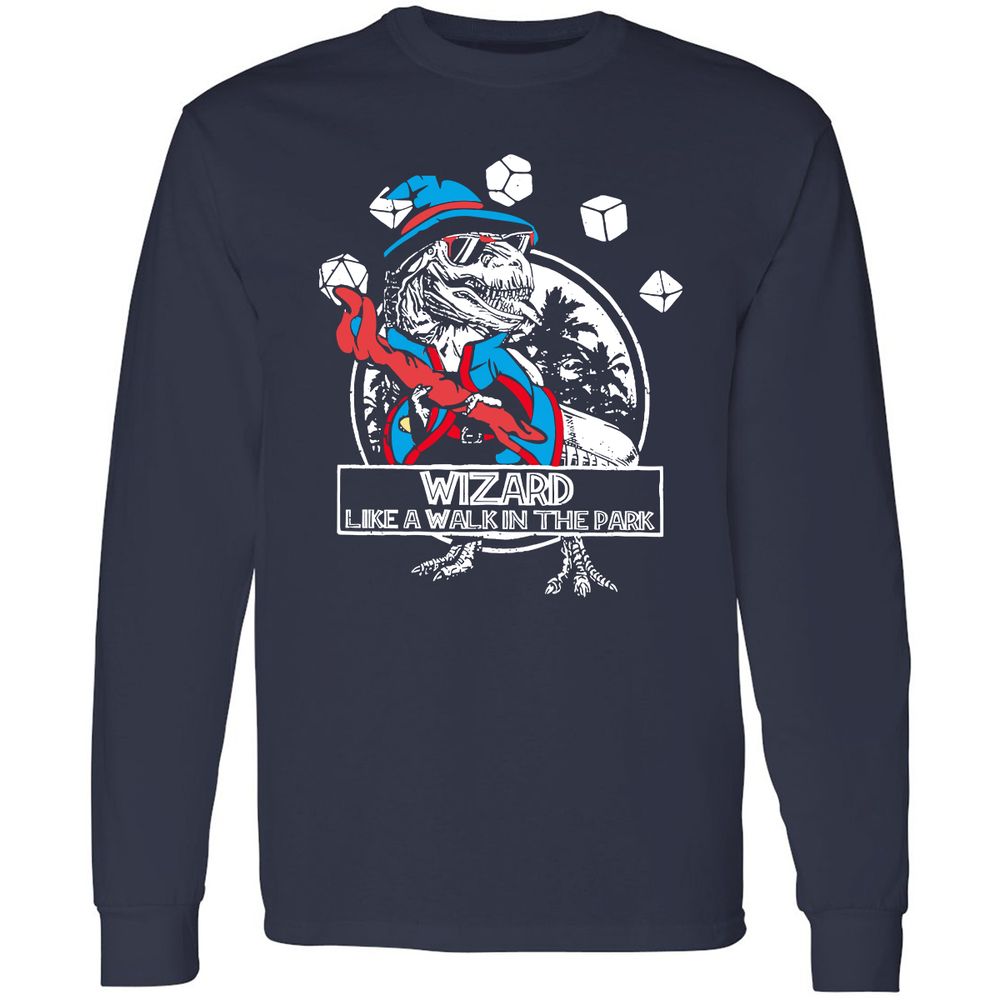 Wizard Like The Walk In The Park Long Sleeve T-Shirt - Navy - 2