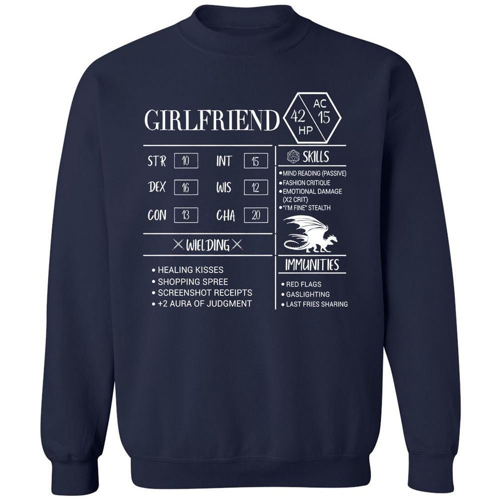 Girlfriend Stats Classic Unisex Sweatshirt - Navy - 2