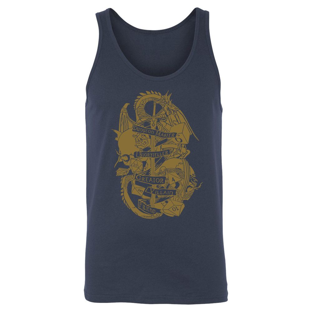 Dungeon Master Dragon Unisex Jersey Tank - Navy - 2