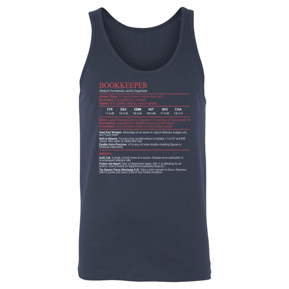 Bookkeepper Stats Block - Navy - 2
