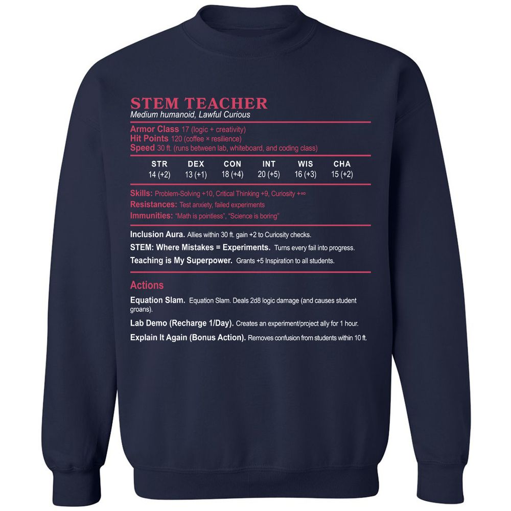 STEM TEACHER Classic Unisex Sweatshirt - Navy - 2