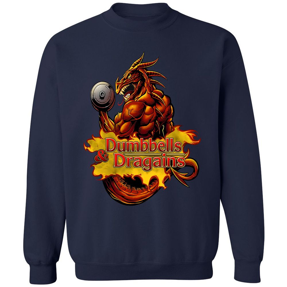 Dumbbells & Dragains Classic Unisex Sweatshirt - Navy - 2