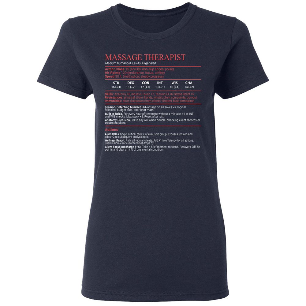 Massage Therapist Stats Block - Navy - 2