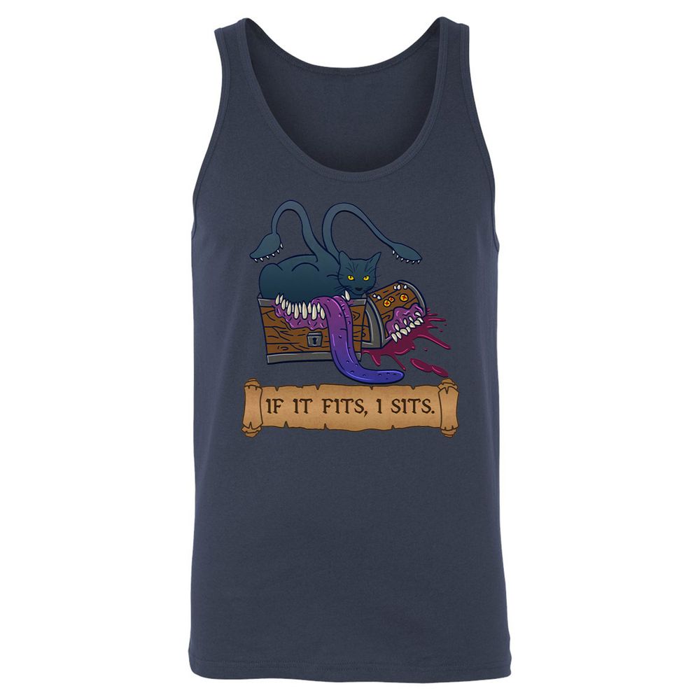 If It Fits I Sits Unisex Jersey Tank - Navy - 2