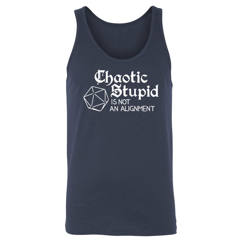 Chaotic Stupid Is Not An Alignment Unisex Jersey Tank - Navy - 2