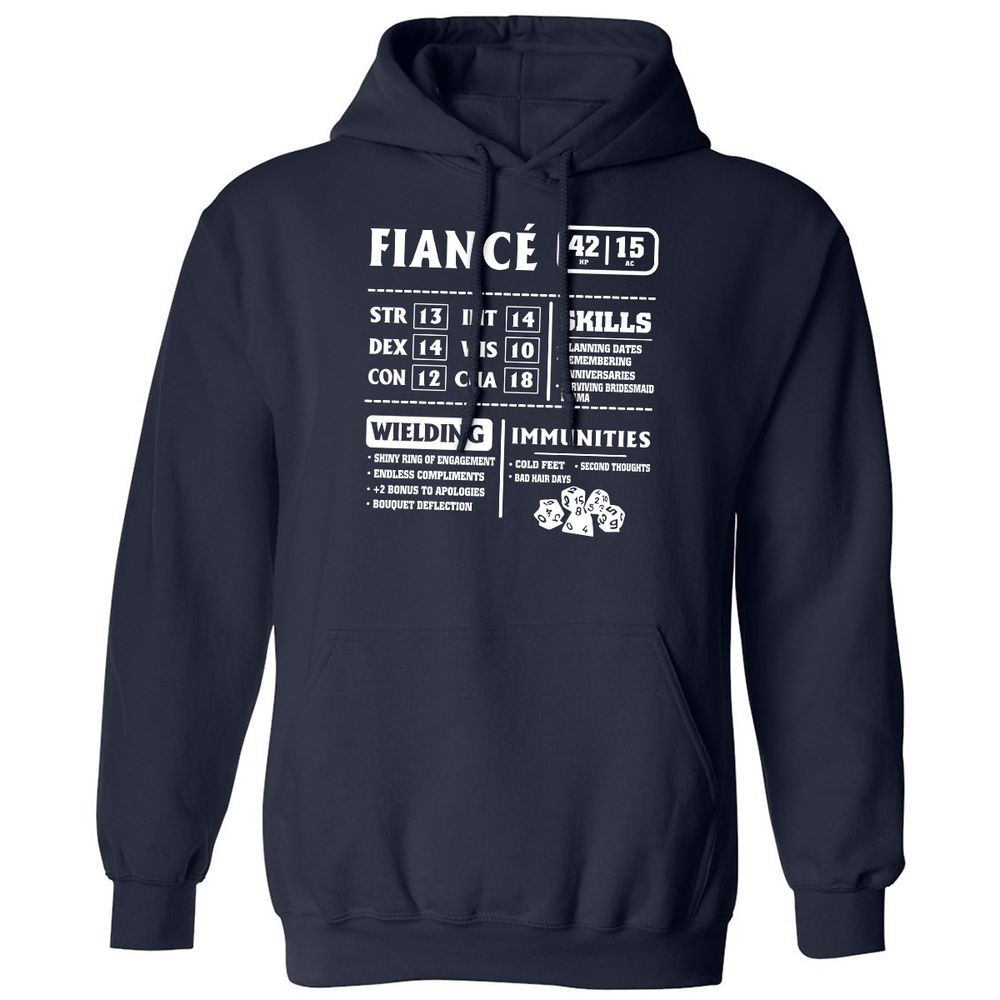 Fiance Stats Classic Unisex Hoodie - Navy - 2