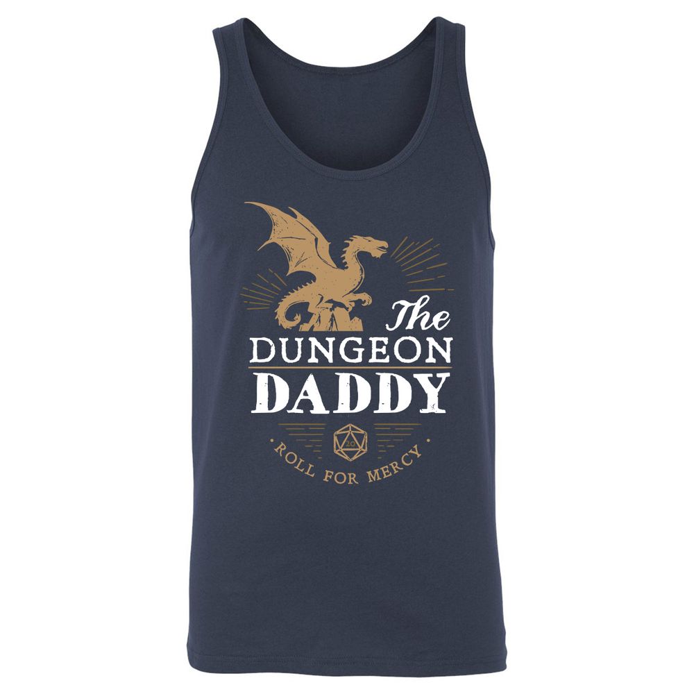 Dungeon Daddy Roll For Mercy Unisex Jersey Tank - Navy - 2