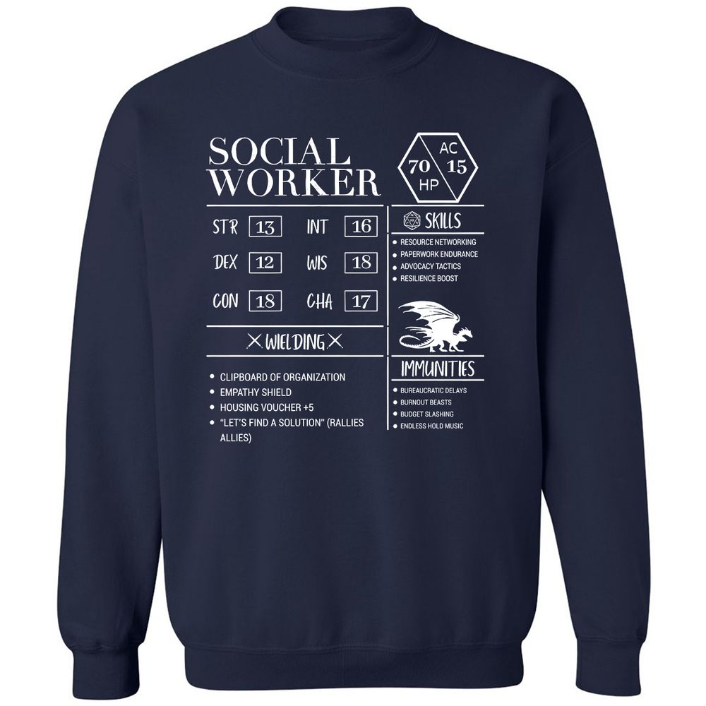 Social Worker New Classic Unisex Sweatshirt - Navy - 2
