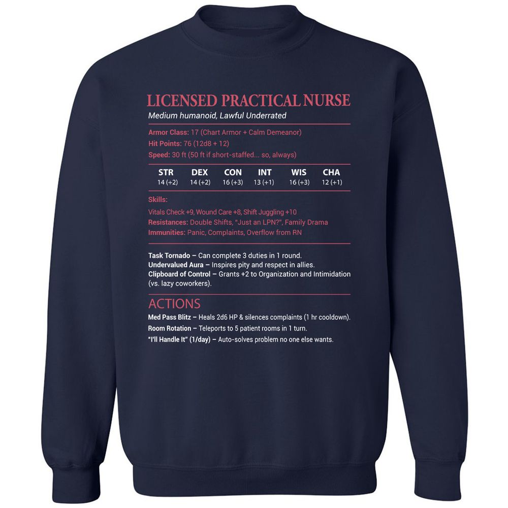 Licensed Practical Nurse LPN Classic Unisex Sweatshirt - Navy - 2