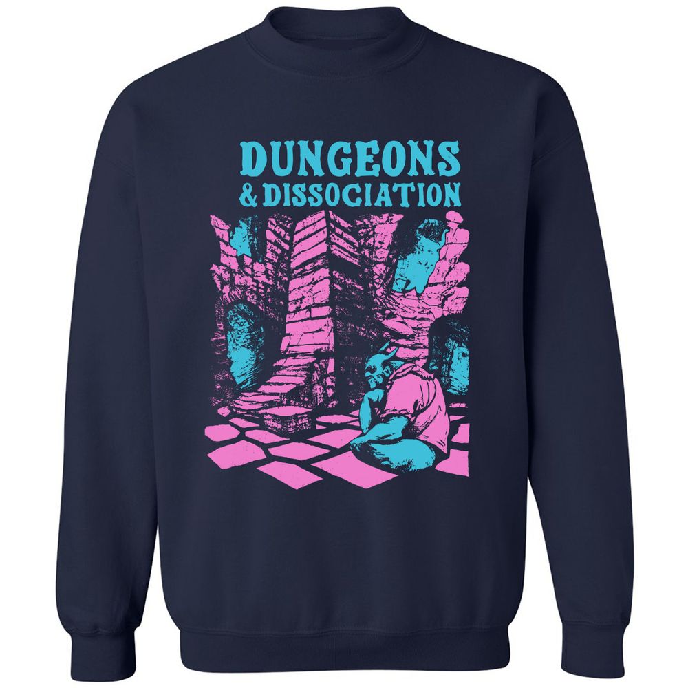 Dungeons And Dissociation Classic Unisex Sweatshirt - Navy - 2