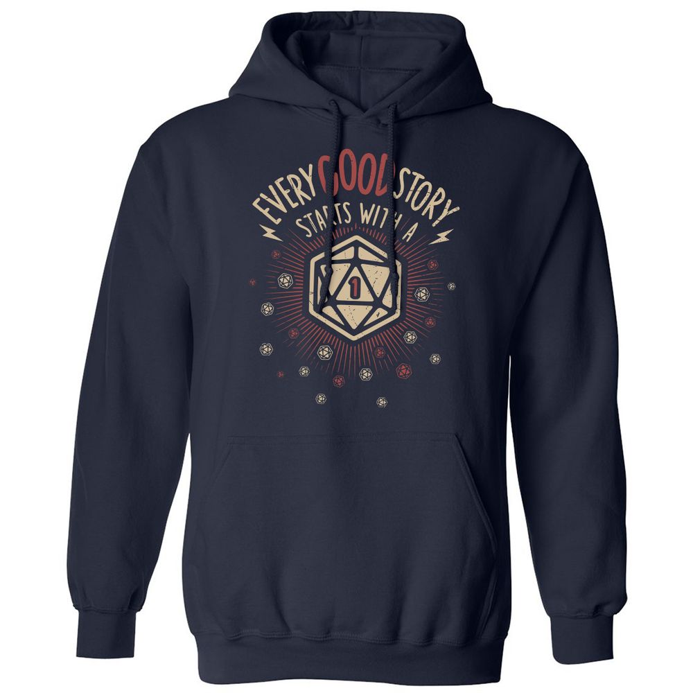 Good Story Starts With A 1 Classic Unisex Hoodie - Navy - 2