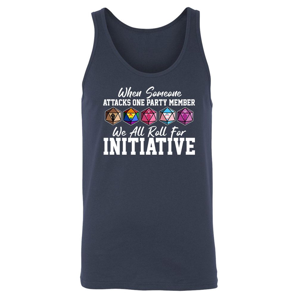 LGBT Roll For Initiative Unisex Jersey Tank - Navy - 2