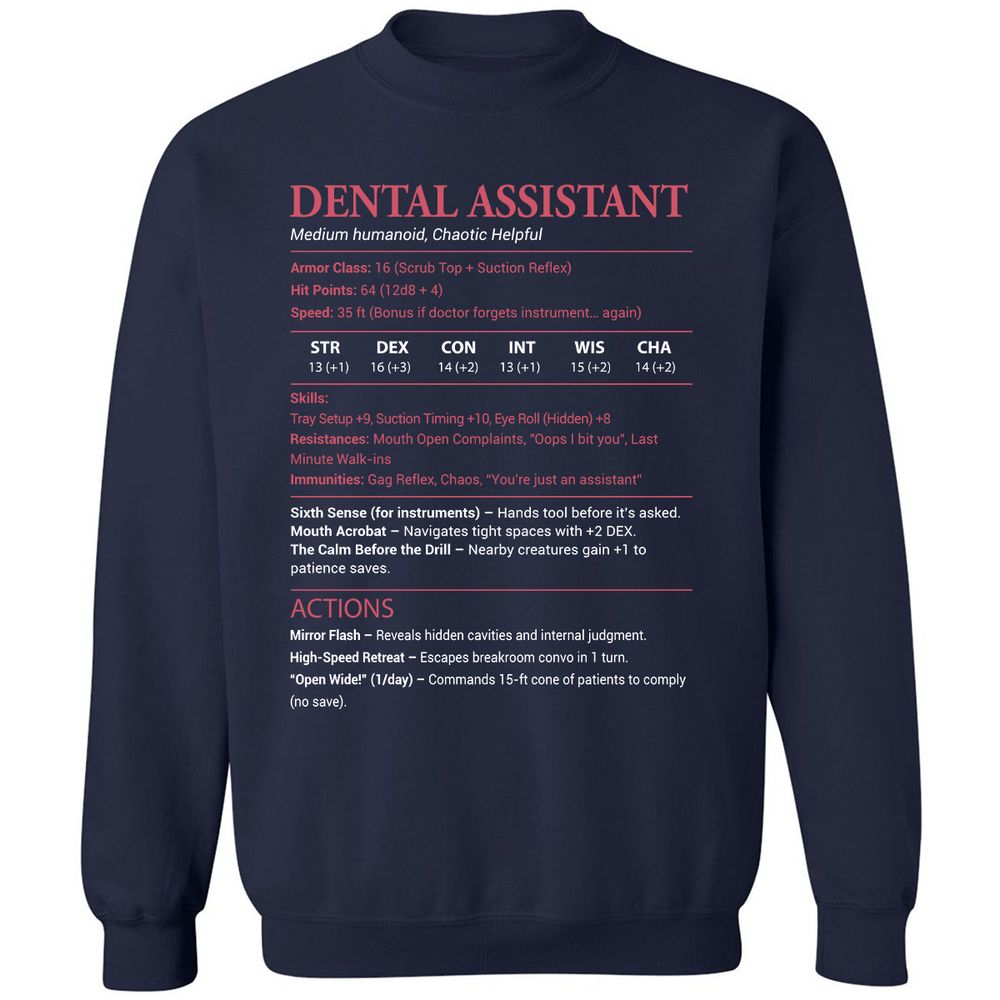 Dental Assistant Classic Unisex Sweatshirt - Navy - 2