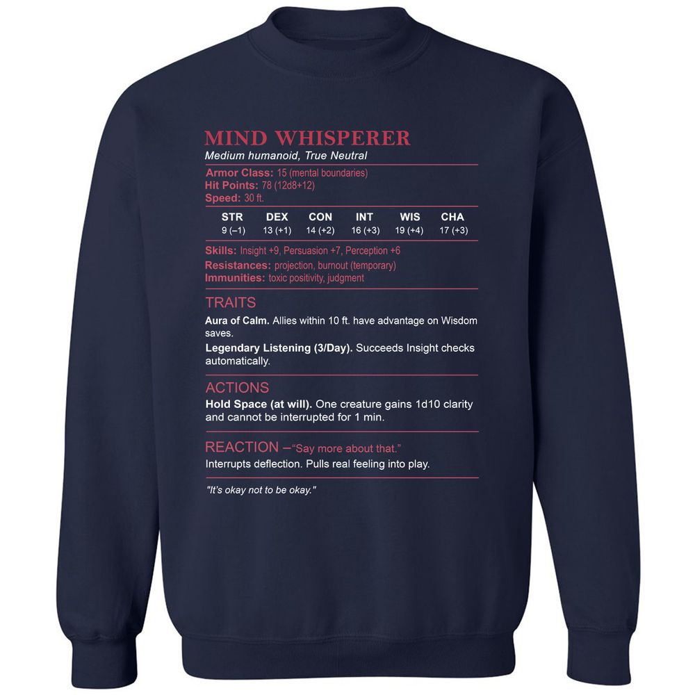 Therapist Stats Classic Unisex Sweatshirt - Navy - 2