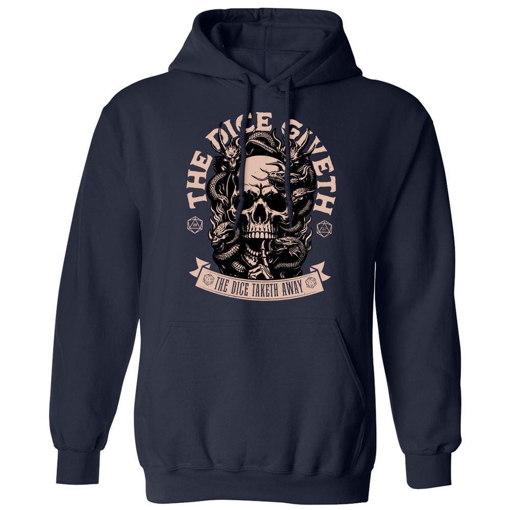 The Dice Giveth The Dice Taketh Away Classic Unisex Hoodie - Navy - 2